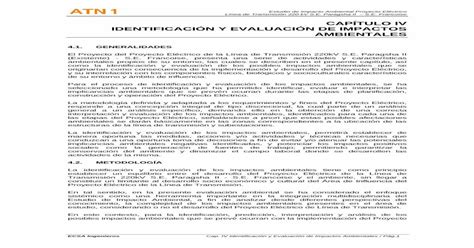 Capítulo IV Identificacion de Impactos Ambientales ambientales