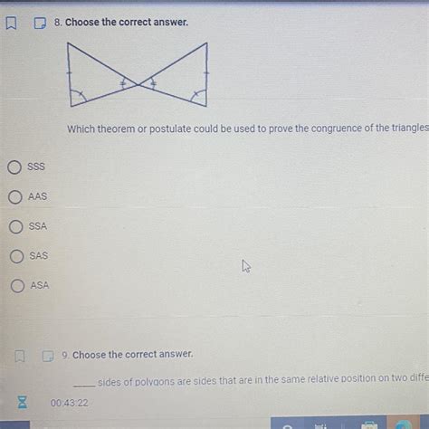 Which Theorem Or Postulate Could Be Used To Prove The Congruence Of The