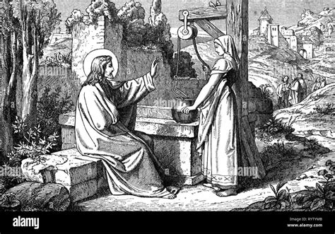 Christ And The Samaritan Woman Black And White Stock Photos Images