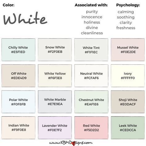 100 Shades Of White Color (Names, HEX, RGB CMYK Codes) –, 47% OFF