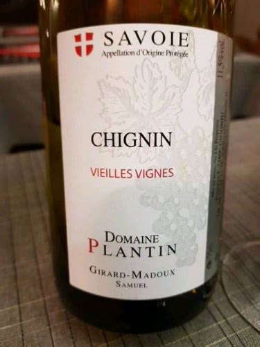 Domaine Plantin Vieilles Vignes Chignin Vivino France