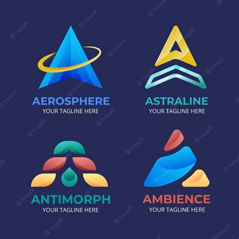 Free Vector | Set of gradient a logo template