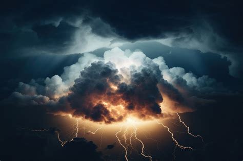 Lightning thunderstorm outdoors nature. AI | Premium Photo - rawpixel