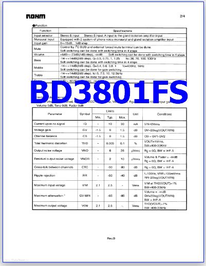 BD3801FS PDF SCF Built In Sound Processor For Car Audio