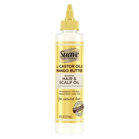 Suave Professionals Castor Oil And Mango Butter Scalp And Hair Oil 6 Oz Moisture Rich Color