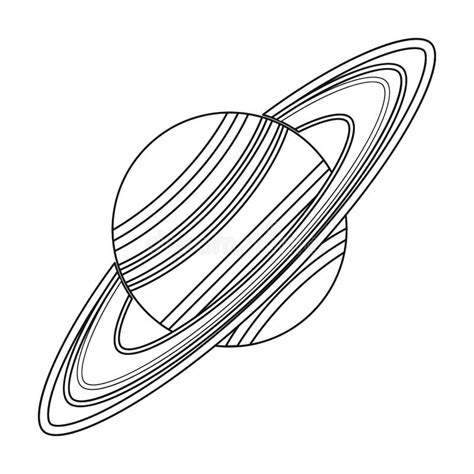 Saturn Icon in Cartoon Style on White Background. Space Symbol Stock ...