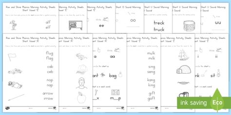 Phonics Activities Short Vowel Sounds