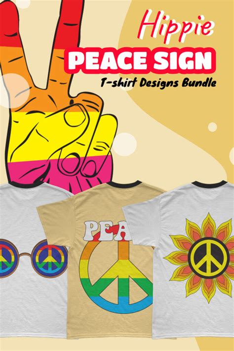 Hippie Peace Sign SVG T Shirt Designs Bundle MasterBundles