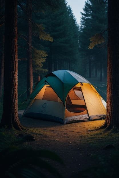 Premium AI Image | camping forest tent