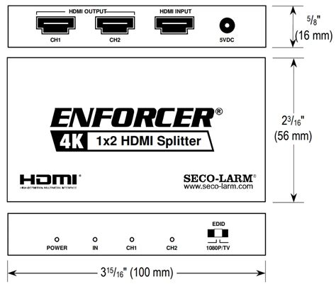 Enforcer Mvd Ah12 01q 4k Hdmi Splitters Instruction Manual