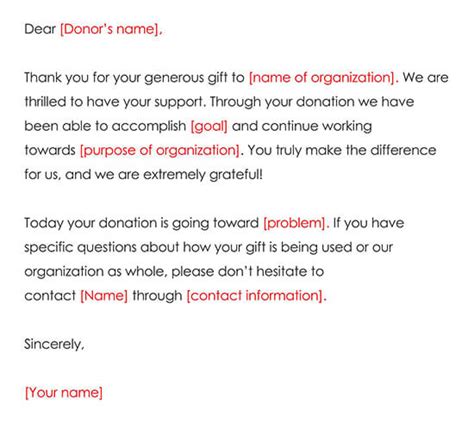 Thank You Letter To Donors Samples Free Templates