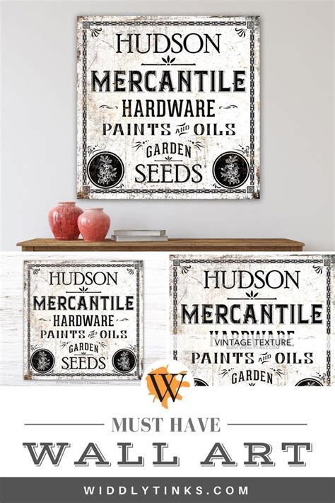 Vintage Mercantile Sign White Rustic Wall Art Wall Signs Custom