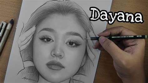 Pensil Lukisan Perempuan Cantik Jual Lukis Pensil Sketsa Wajah Realis