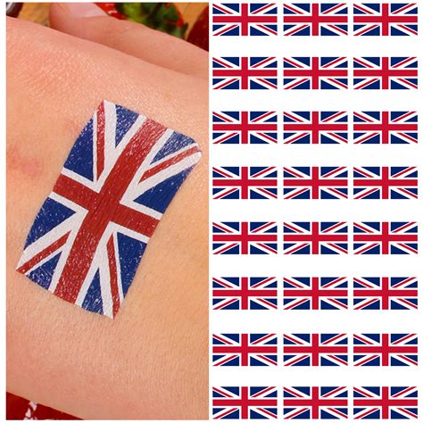 Union Jack Face Tattoos - Multiple Face Tattoo Packs - I Love Fancy Dress