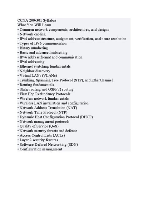 Ccna Syllabus 200 Pdf