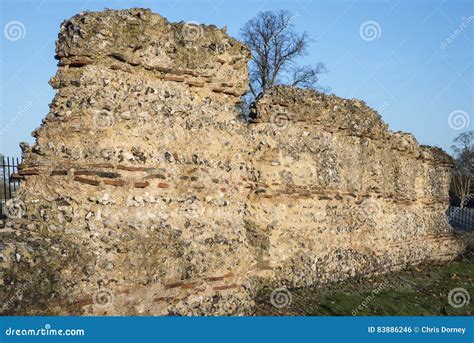 Roman Wall of St. Albans stock photo. Image of historic - 83886246