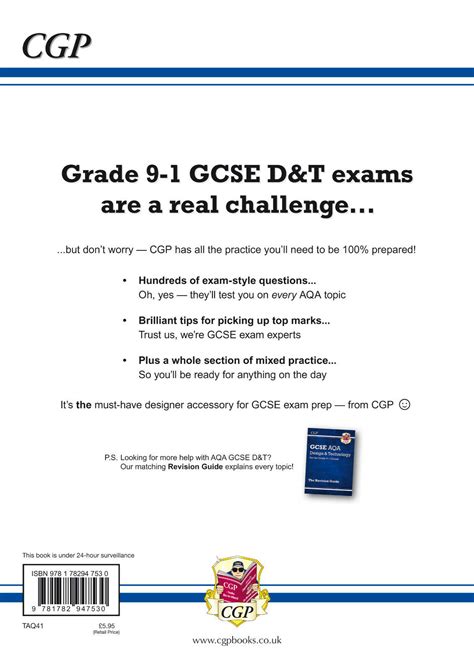 Grade Gcse Design Technology Aqa Exam Practice Workbook By Cgp