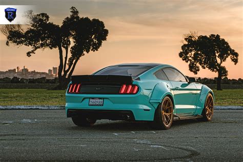 Fresh Mint Ford Mustang S550 With A Wide Body Kit By Rohana Wheels