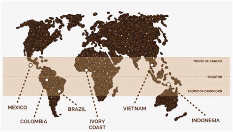 Coffee Growing Regions - World Map PNG Image | Transparent PNG Free ...