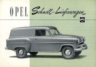 Opel Olympia Rekord Schnell Lieferwagen Prospekt 1955 Nr Opel5512