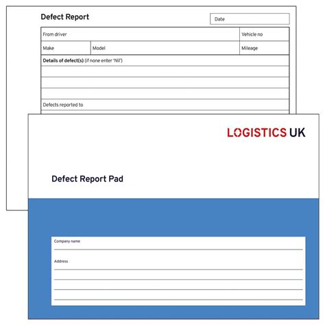 Vehicle Defect Report Pad Cvdr Logistics Uk Shop