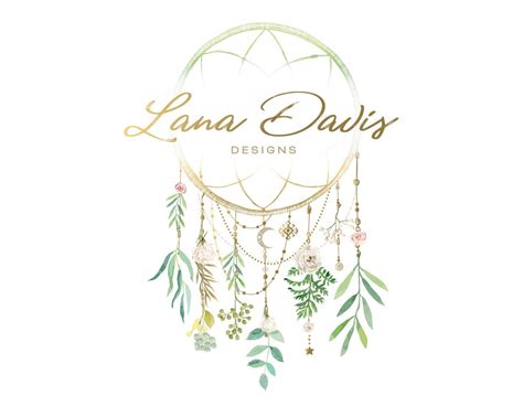 Premade Logo Boho Logo Dreamcatcher Logo Premade Branding Etsy