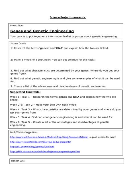 Genes and Genetic Engineering Project | PDF