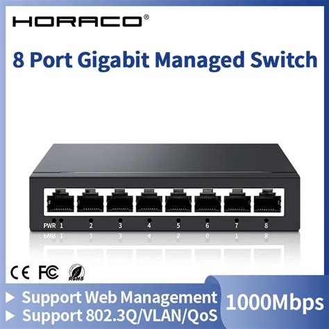 Horaco Port Gigabit Ethernet Switch Managed Mbps Smart Network