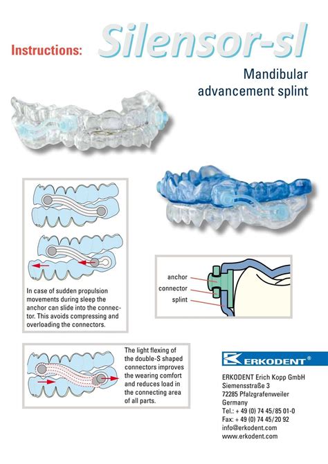 Mandibular Advancement Splint Instructions Erkodent