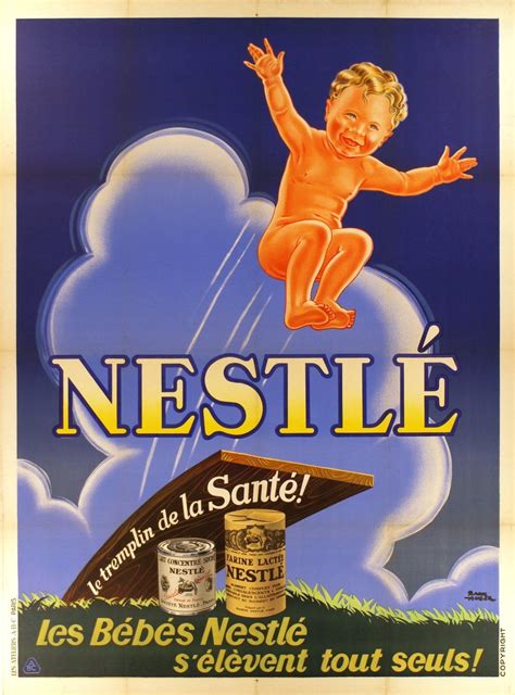 "Nestlé, le tremplin de la santé !", Raoul AUGER, circa 1930 | Vieille publicité, Publicités ...