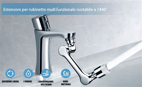 Prolunga Aeratore Rompigetto Rubinetto Cucina 1080 Faucet 2 Modalità