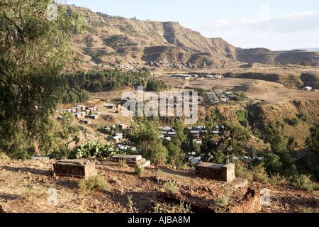 Ethiopia Lalibela Traditional Huts In Lalibela At Sunset Stock Photo