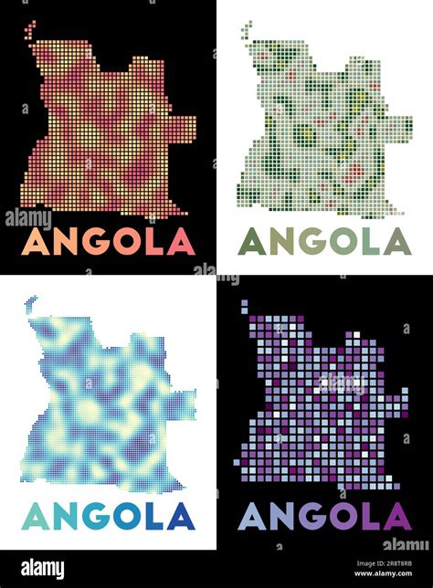 Angola Map Collection Of Map Of Angola In Dotted Style Borders Of The