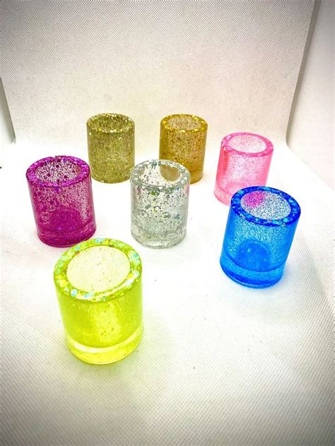 Shot Glass Set Resin Handmade Choose Your Color Glitter Shot Glass Set Of Four Etsy Shot