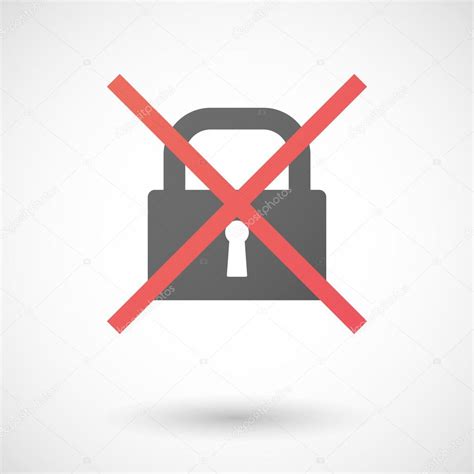 Icono No Permitido Con Un Bloc De Seguridad Vector Gráfico Vectorial