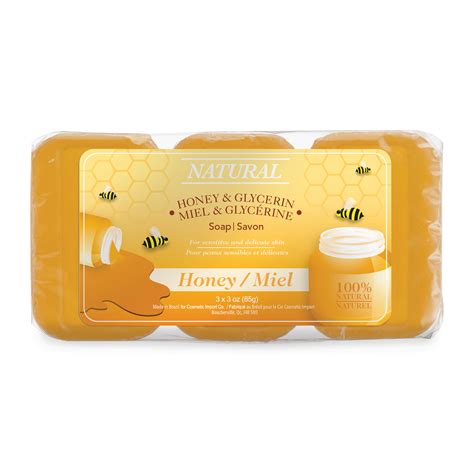 Natural Honey Glycerin Regular Bar Soap 3 X 85 G Cosmetic Import