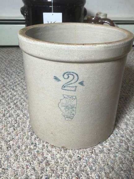 2 Gallon White Hall Crock Aumann Auctions Inc