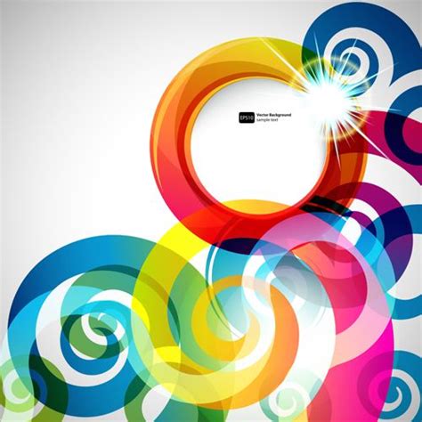 Bright Colored Round Abstract Background 04 Vector Background Free