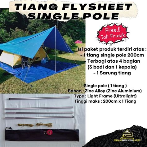 Jual Tiang Flysheet Single Pole Cm Shopee Indonesia