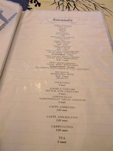 Menu Da Porta Marina Ristorante Sorrento Via Marina Grande