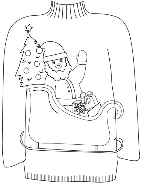 Ugly Christmas Sweater Colouring Pages Mum In The Madhouse