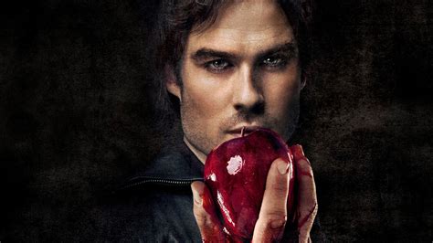 Damon Salvatore With Apple In Hand HD The Vampire Diaries Wallpapers ...