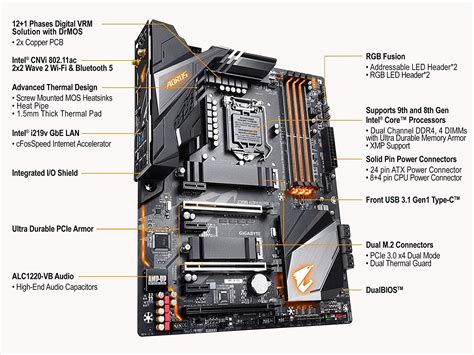 Gigabyte Z390 Aorus Pro Wifi Intel Lga1151z390atx2xm2 Thermal Guardonboard Ac Wi Firgb