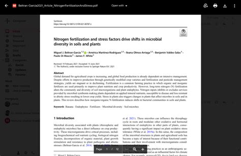 Pdf Nitrogen Fertilization And Stress Factors Drive Shifts In