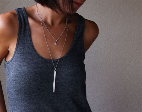 Sterling Silver Necklace With a Simple yet Eye-catching - Etsy