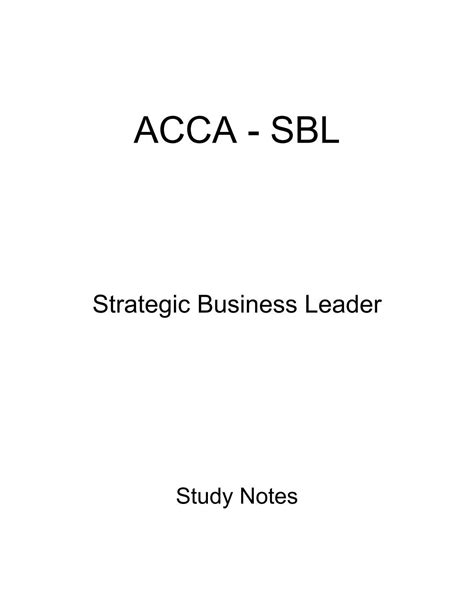 Acca Sbl Revision Notes By John Smith Issuu