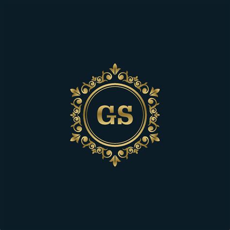 Logotipo De Letra Gs Con Plantilla De Oro De Lujo Plantilla De Vector