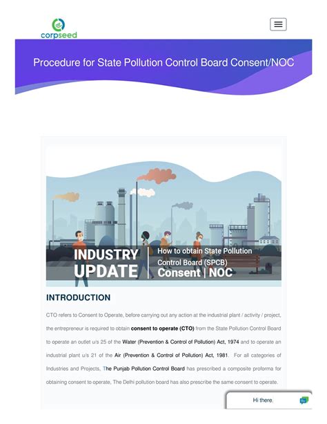 Ppt Procedure For State Pollution Control Board Consent Noc