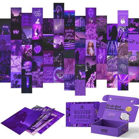 Buy Solar Ridge Boujee Purple Wall Collage Kit Aesthetic Pictures 60