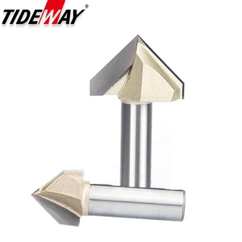 Tideway Graus Tipo V Fresa De Madeira Metal Duro Cnc Router Bit